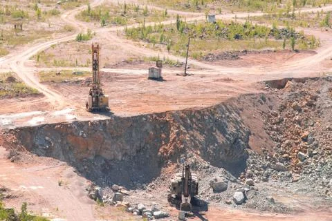 Granite quarry mining Stock Photos