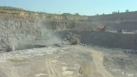 Granite quarry. Open cast mine. Stone Quarrying - Aerial view Stock Footage 194999865
