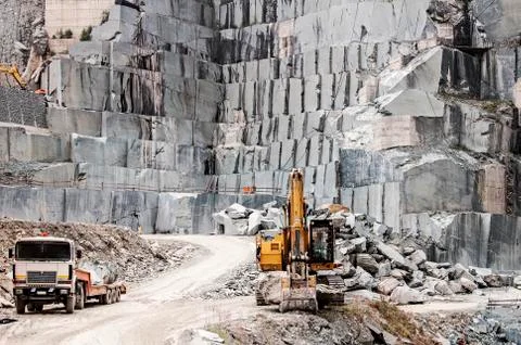 Granite quarry Stock Photos