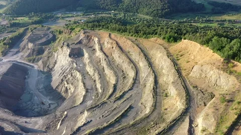 Granite quarry steps located in Morlaca Stock Footage 140423076