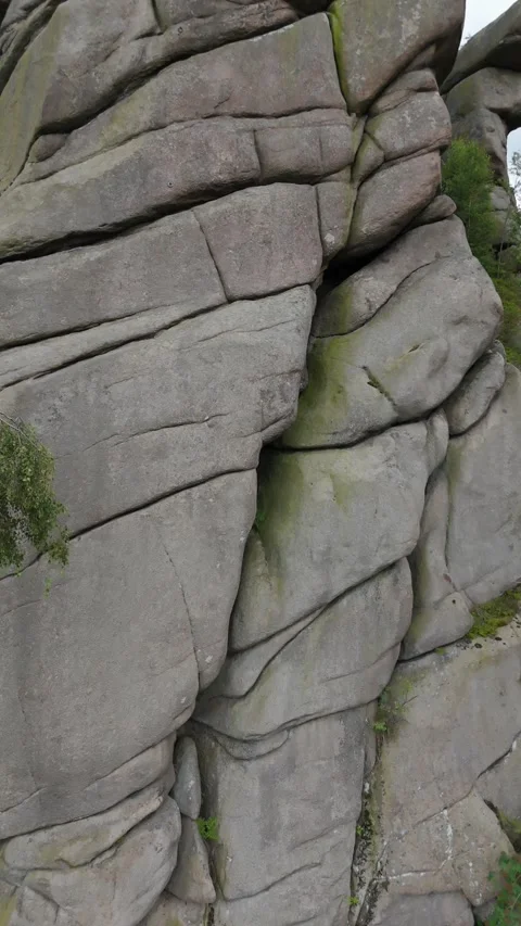 Granite rock face texture of Ottofelsen vertical Harz Germany Stockbeeldmateriaal 341282941