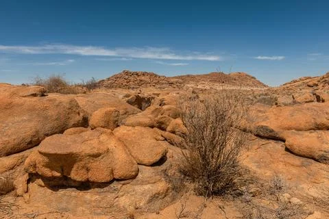 Granite rock formations at the Spitzkoppe in Namibia Stock Photos