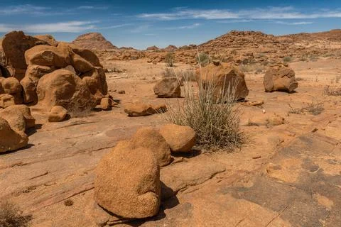 Granite rock formations at the Spitzkoppe in Namibia Stock Photos