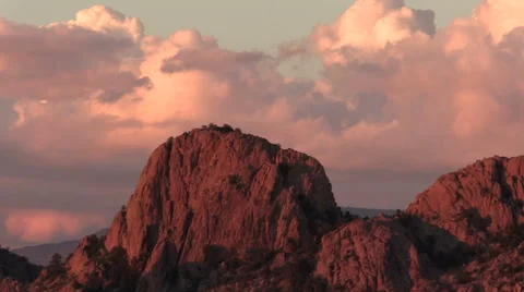 Granite Rock Formations at Sunset 库存影片 51089951