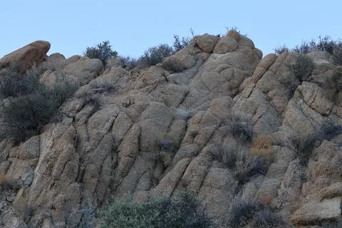 Granite Rock Texture in Joshua Tree Desert Wilderness Stock Photos