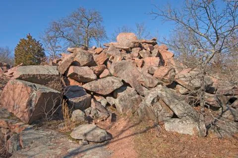 Granite Rocks from Granite Mining Stockfoto's
