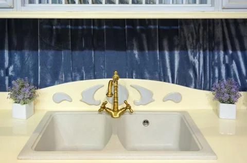 Granite sink. Kitchen Foto stock
