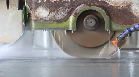 Granite stone cutting machine Stock Footage 63380959
