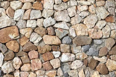 Granite stone wall, pattern of natural gray granite stone wall for background 写真素材