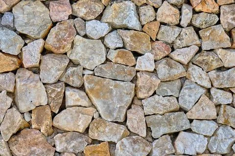 Granite stone wall, pattern of natural gray granite stone wall for background Foto stock