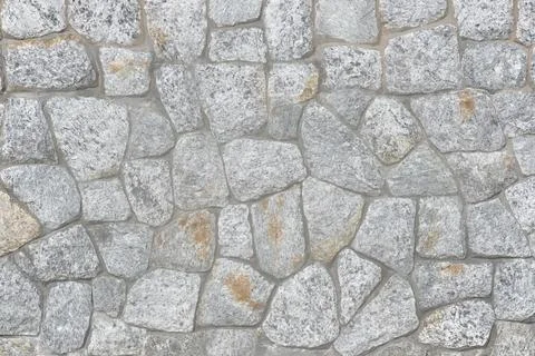 Granite stone wall, pattern of natural gray granite stone wall for background Foto stock