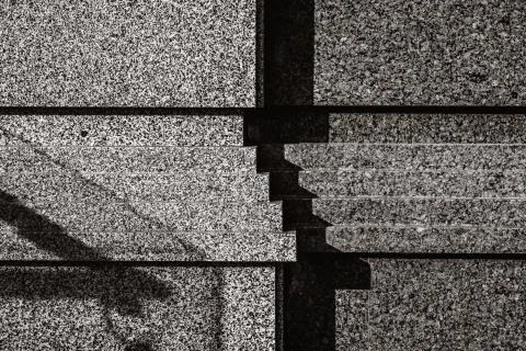 Granite wall of building Stock Photos