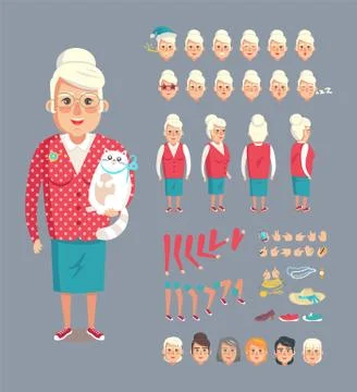 Granny Constructor Collection Vector Illustration Stock Illustration