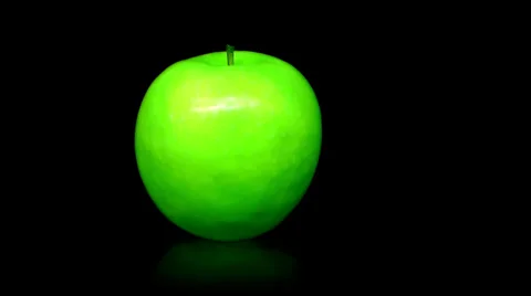 Granny smith apple rotates on black background Stock Footage 39522756