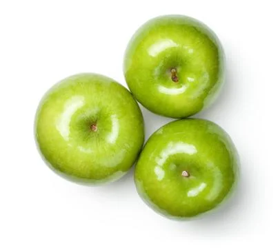 Granny Smith Apples on White Foto stock