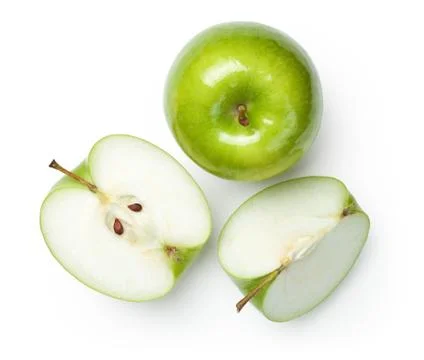 Granny Smith Apples on White Stock Photos