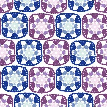 Granny square. Seamless pattern crochet Stock Illustration