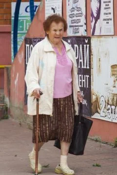 Granny with a stick Stock Photos
