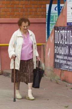 Granny with a stick Stock Photos