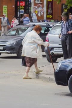 Granny with a stick Stock Photos