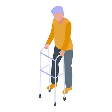 Granny walker icon, isometric style Stock Illustration