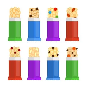 Granola bars set. Stock Illustration