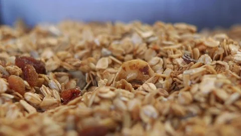 Granola close-up Stock Footage 79409687