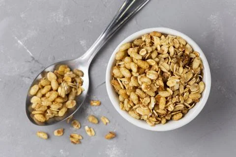 Granola tiger on the table. Stock Photos