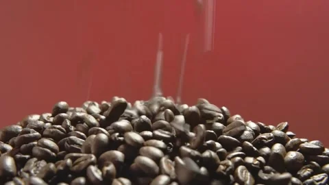 Granos de café cayendo Stock Footage 133387346