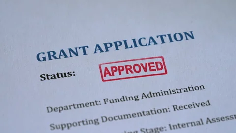 Grant Application Approved Stamp Coming Down On Form Stock Footage 341139298