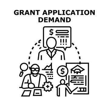 Grant application demand for financial assistance concept Stock Illustration