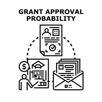 Grant approval probability cycle vector concept Stock Illustration