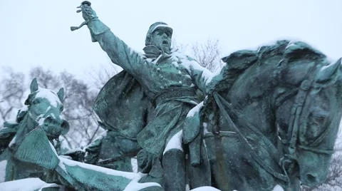 Grant Memorial in the Snow Video stock 45717848