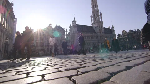 Grant Place in Brussels Video stock 37404799