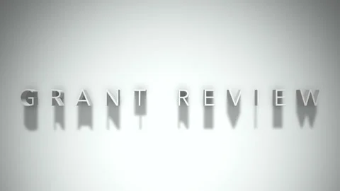 Grant review 3D title animation white text on a white background Stock Footage 299645933