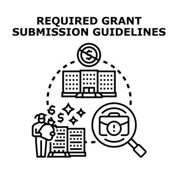 Grant submission guidelines process for approval Stock Illustration