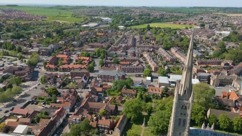Grantham by drone Stock Footage 249934130