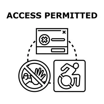 Granting access permitted disability inclusion security concept Stock Illustration