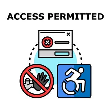Granting access permitted disability inclusion security concept Stock Illustration