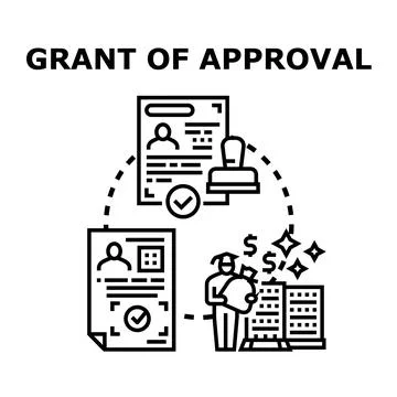 Granting approval process leading to funding success Stockillustratie