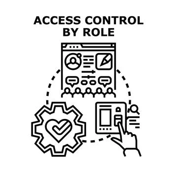 Granting digital system access by user role concept Stock Illustration