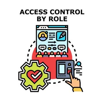 Granting digital system access by user role concept Stock Illustration