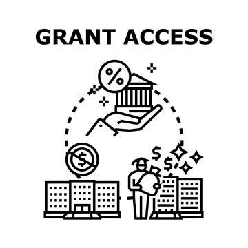 Granting financial access for education and student funding Stock Illustration