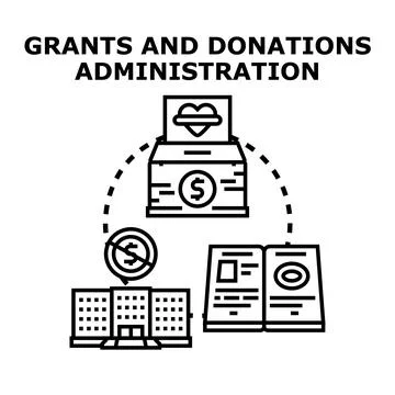 Grants and donations administration processing application funds Stock Illustration