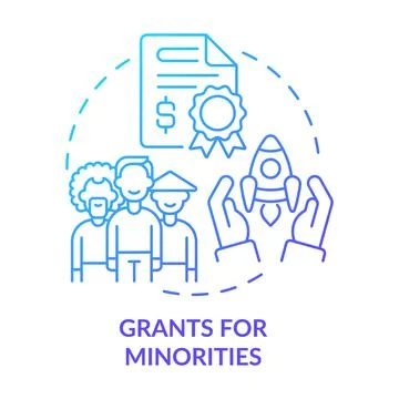 Grants for minorities blue gradient concept icon Stock Illustration