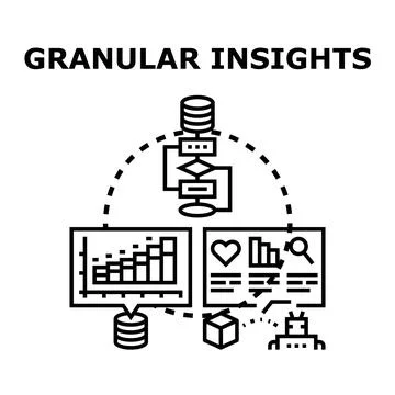 Granular insights gaining business data analytics Stockillustratie