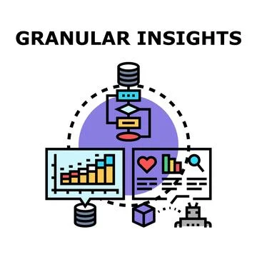 Granular insights gaining business data analytics Stock Illustration