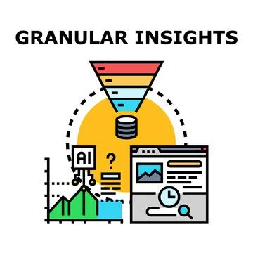 Granular insights process data using ai analytics Stock Illustration