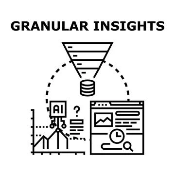 Granular insights process data using ai analytics Stock Illustration