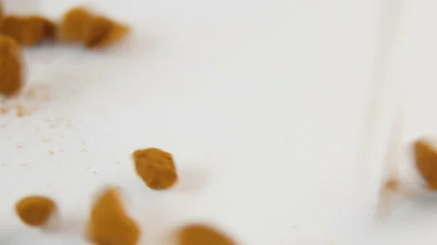 Granulated soluble coffee on a white background 스톡 동영상 88990320